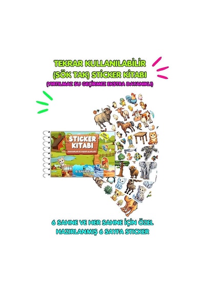 Tekrar Kullanılabilir Sticker Kitabı - Hayvanlar