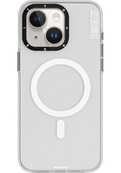 Apple Uyumlu  iPhone 15 Plus Kılıf Magsafe Şarj Özellikli Youngkit Crystal Color Serisi Kapak Pembe