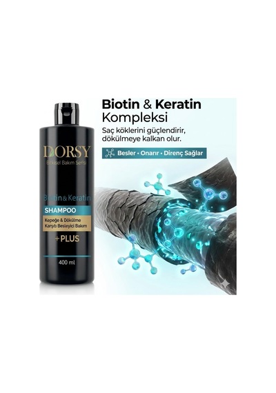+plus Dökülme-kepek Karşıtı Besleyici Tuzsuz Doğal Biaotin-keratin Şampuan 400 Ml
