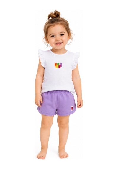 Haribo Bebek T-shirt Şort Takım Lila Kız