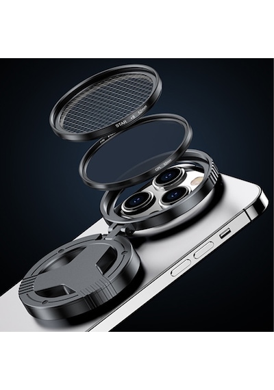 Ally Magsafe Uyumlu Manyetik 52mm Cpl Polarize Telefon Kamera Lens Filtresi Yansıma Önleyici Siyah