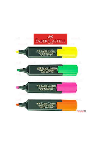 Faber Castell Fosforlu Kalem Sarı Pembe Yeşil Turuncu 3+1 Çok Renkli