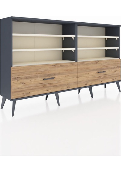 Arges Konsol 6 Raflı 2 Çekmeceli 176x30x99 Antrasit-aytaşı/çam Antrasit-aytaşı/çam Arges Konsol 6 Raflı 2 Çekmeceli 176x30x99 Antrasit-aytaşı/çam Antrasit-aytaşı/çam