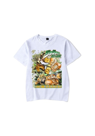 Noıssey Kırmızı Etiket Gala Jojo Dio Brando Dünya T-shirt 16763 Beyaz