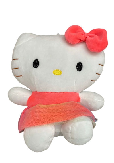 Elbiseli Kurdeleli Hello Kity Peluş 25 Cm