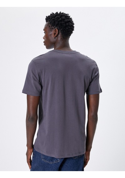 Koton Basic Tişört Slim Fit Bisiklet Yaka Kısa Kollu Antrasit 4sam10842hk Antrasit