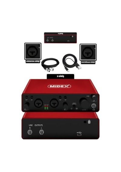 Glx-800rd Üst Segment Usb Stüdyo Ses Kartı 2 Giriş 2 Çıkış 24bit/192khz