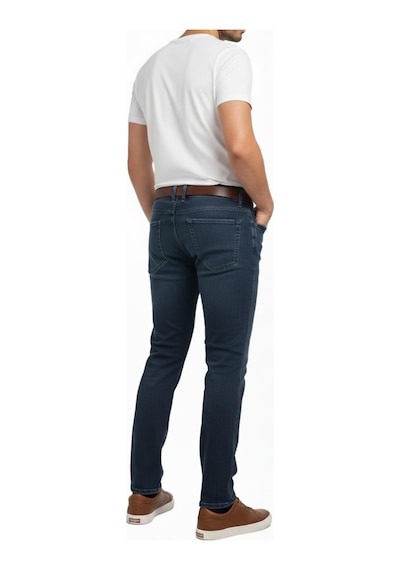 Erkek Silim Fit Jeans Tırnak Eskitme Model Pantolon 311 Bgl-st04975 Koyu Mavi