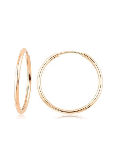 Pembe Altın Halka Küpe Rose Gold - Çapı: 2.20cm Pembe Altın