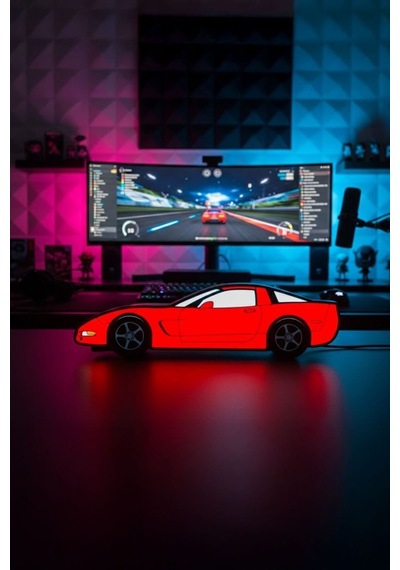 Chevrolet Corvette C5 Tasarımlı Dekoratif Aydınlatma Çok Renkli