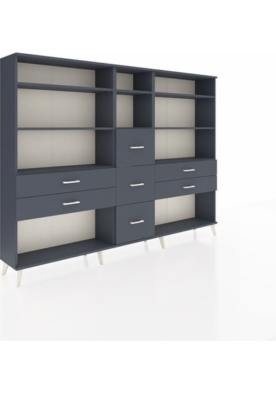 Arges Dolap 8 Raflı 7 Çekmeceli 220x30x163 Antrasit-antrasit Antrasit - Antrasit Arges Dolap 8 Raflı 7 Çekmeceli 220x30x163 Antrasit-antrasit Antrasit - Antrasit