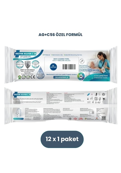 Gümüş İyon & Biyopolimer Kitin Teknolojili Hasta Vücut Temizleme Havlusu
