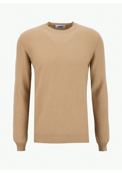 Alpha Studio Bej Erkek Bisiklet Yaka Regular Fit Kazak Au-3210c Pacth Crewneck Knıt