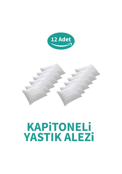 Kapitoneli Yastık Alezi 12'li Pamuklu Fermuarlı Kapitone Yastık Koruyucu Yastık Kılıfı