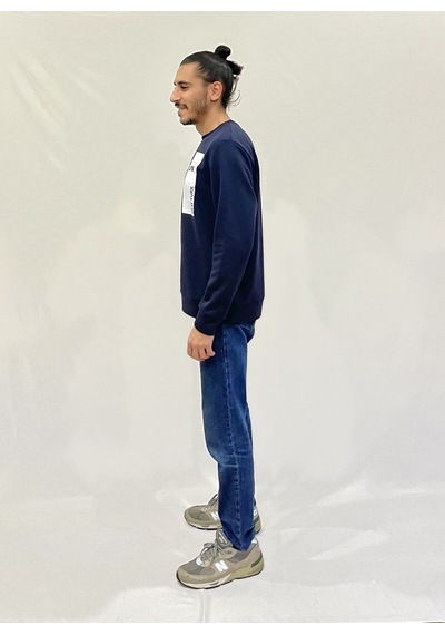Erkek Bisiklet Yaka Rahat Kalıp 3 İplik Kalın W.brooklyn Baskılı Sweatshirt Spr24sw31 NAVY