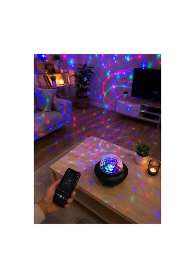 Rgb Bluetooth Disko Lambası Dahili Hoparlörlü Müzikli Parti Işığı Usb Ve Tf Kartlı Renk