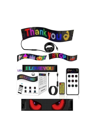 133 Cm İşyeri Tır Kamyon Otobüs Uyumlu Rgb Led Panel 19,2x133cm Ölçü 16x144 Led Sayısı Kumanda+kablo Çok Renkli