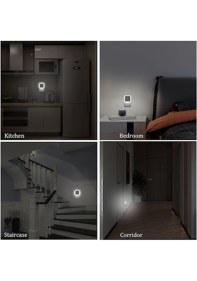 Fotoselli Led Gece Lambası, Beyaz Işık Sensörlü Gece Lambası, 1 Watt Beyaz Renk Led Gece Lambası Ilık Beyaz