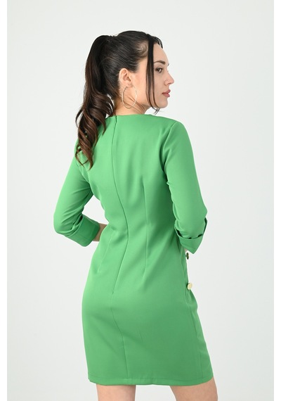 Koza Butik Kadın Düğme Detaylı Elbise 5202-24 001