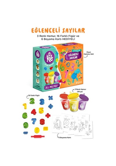 Eğlenceli Sayılar Oyun Hamuru Seti 25 Parça - 356 Gr