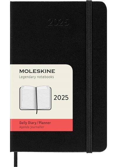 Moleskine 12 Ay Günlük Ajanda Cep Boy 9x14 Cm Sert Kapak Siyah Siyah
