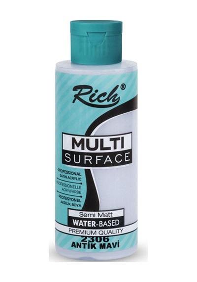 Rich Akrilik Boya Multi Surface 120 Cc Antik Mavi 2306 Çok Renkli