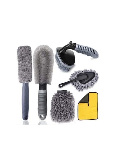 Profesyonel 6 Parça Mikrofiber Araç Yıkama Seti Araç Jant Yıkama Fırcası Bezi Araç Yıkama Fırca