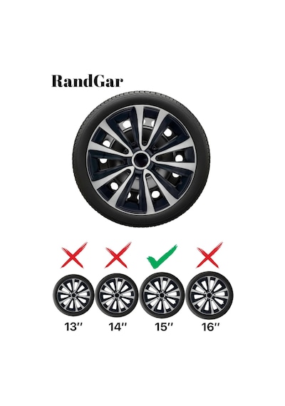 Skoda Octavia 15 İnç Jant Kapağı 4 Adet Siyah Gri C121 Rand