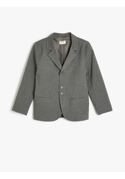 Koton Blazer Okul Ceketi Klasik Yaka Cep Detaylı Uzun Kollu Düğmeli Gri 5wkb20017tw Gri