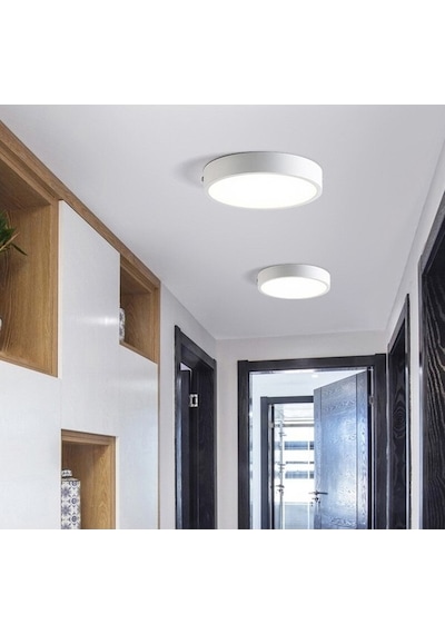 18w Sıva Üstü Yuvarlak Led Panel Armatür Ct-5233 Beyaz Kasa Beyaz Işık