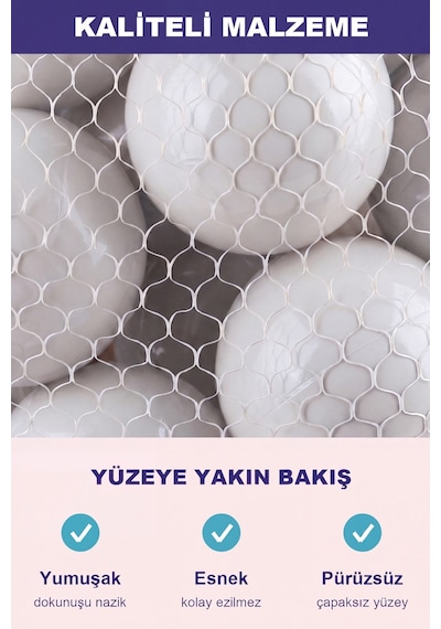 Beyaz Havuz Topu 50 Adet Yumuşak Oyun Havuzu Topları, Filede 1+ Yaş