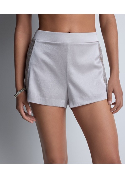 Aubade Midnight Whisper Shorty Dantelli Stretch Ipek Şort Külot Gri