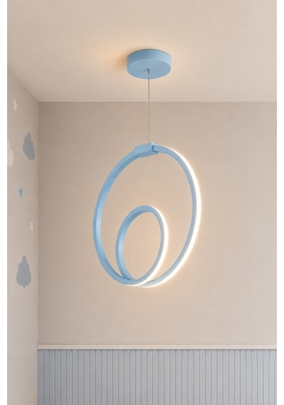 AvizeGO Ovira Led Sarkıt Avize Çocuk Odası Günışığı Açık Mavi