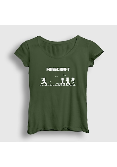 Presmono Kadın Arrows Minecraft T-shirt Haki