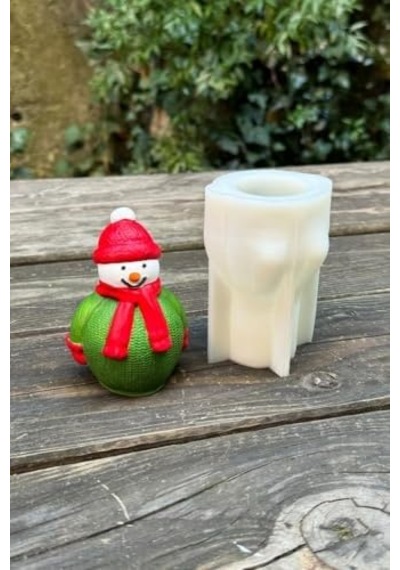 3d Christmas Kardan Adam Silikon Mum Kalıbı 50 x 22