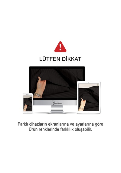 %100 Pamuk Çizgili Saten Yastık Kılıfı 50 X 70 Cm 2'li Paket Siyah Bebe Pembe - Kırık Beyaz