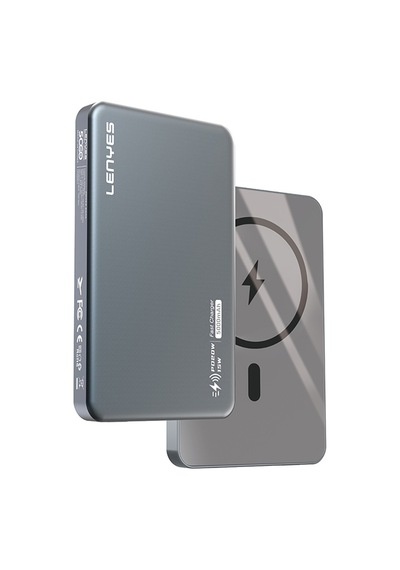 Lenyes Pw019d Pd 20w Ultra İnce Magsafe Wireless Powerbank 15w 5000mah Füme