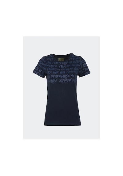 Fenerbahçe Lisanslı Kadın Tribün Pattern T-shirt Lacivert