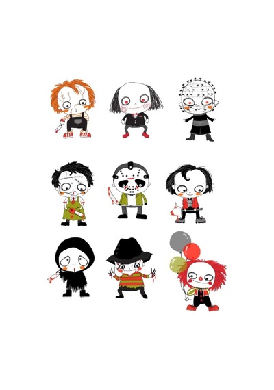 Korkunç Karakterler Sticker Set