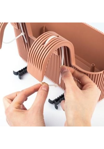Omnipazar Krs-249 Dekoratif Plastik Pera Askılı Balkon Saksı 3.2 Litre Gri
