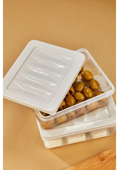 Multi Box 2 Li Set Saklama Kabı Seti - Dondurucu & Mikrodalga Uyumlu Krem
