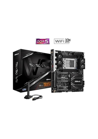 Asrock TRX50 WS WIFI 6E AMD TRX50 WS 7600 MHZ (OC) DDR5 Soket AM5 Extended ATX Anakart