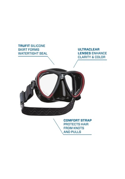 Scubapro Synergy Twin Dalış Maskesi Siyah/kırmızı Siyah - Kırmızı