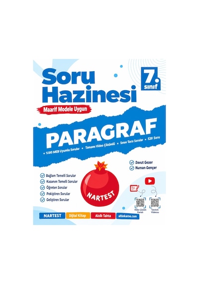 Nartest Yayınları 7. Sınıf Paragraf Ve Türkçe Soru Hazinesi Seti Yeni Müfredat 2 Kitap