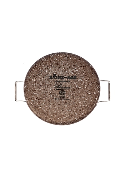 Stone-age Terra 28 Cm Çizilmez Yanmaz Yapışmaz İndüksiyonlu Derin Tencere-7652 Kahverengi