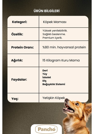 Pancho Ekstra Kuzulu Yetişkin Köpek Maması 15 KG