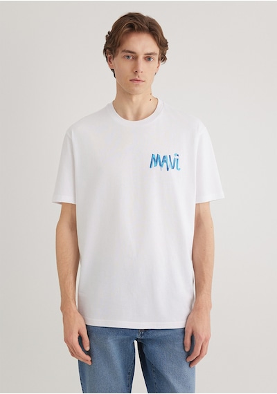 Mavi - Mavi Baskılı Beyaz Tişört 0612468-620 Beyaz