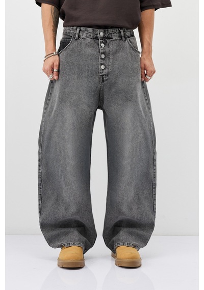 Vamos Barrel Fit Jeans Gri