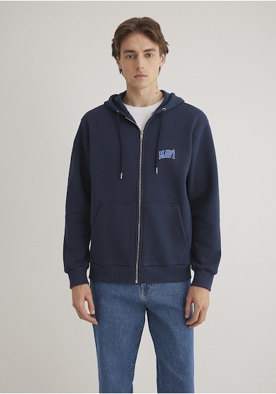 Mavi - Mavi Logo Baskılı Fermuarlı Lacivert Sweatshirt 0611715-70490 Lacivert