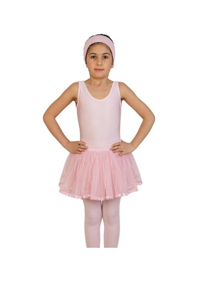 696 Likra Tüllü Harçlı Etek Pembe